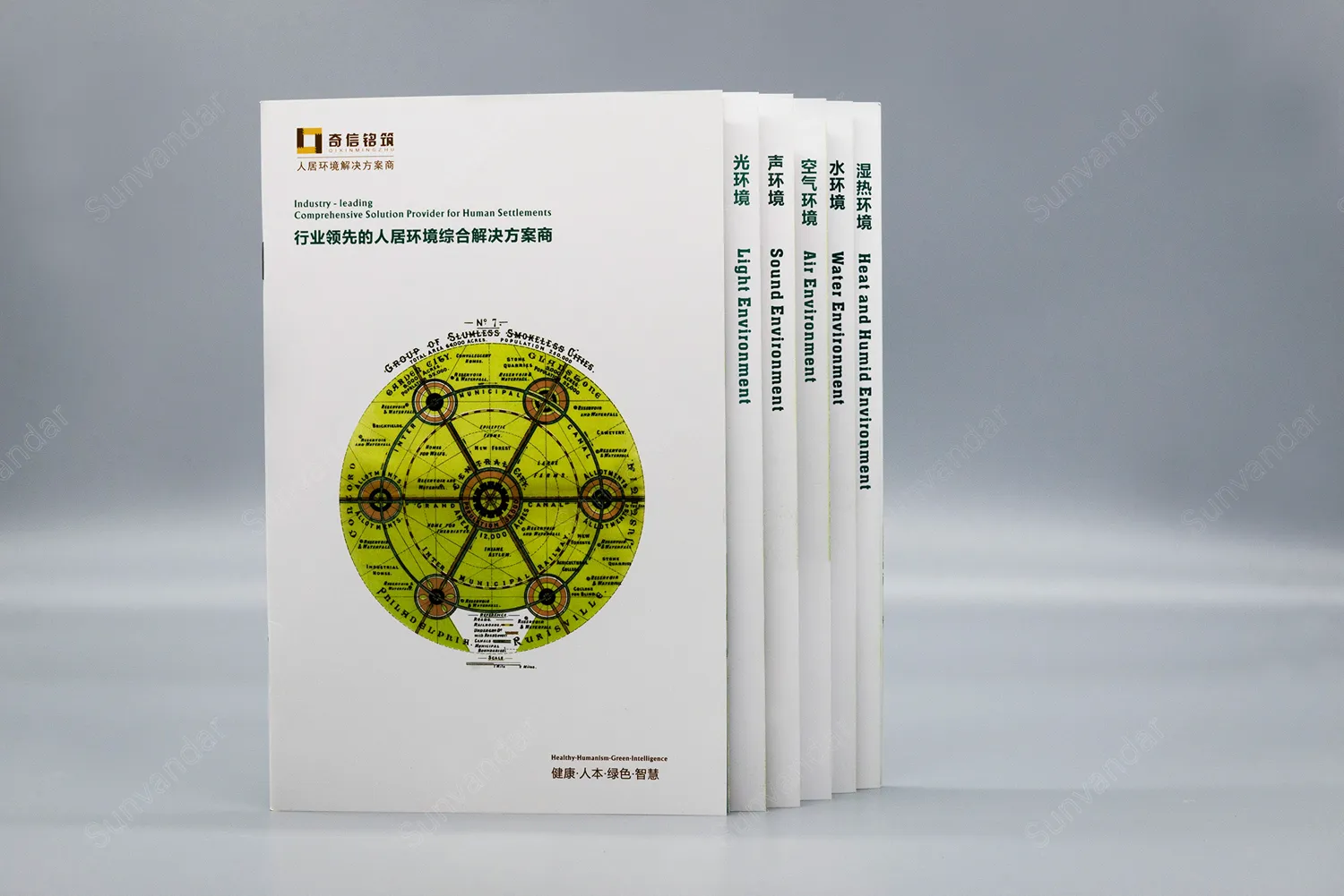 5 in 1 saddle-stitched book
Inside pages have different trim size