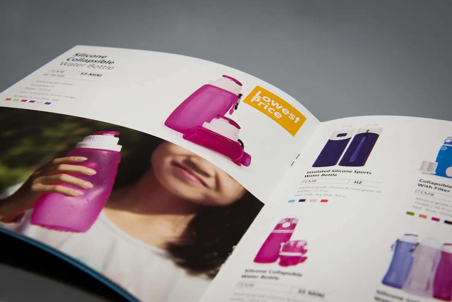 Product catalogue
Full color throughout
Saddle-stitched